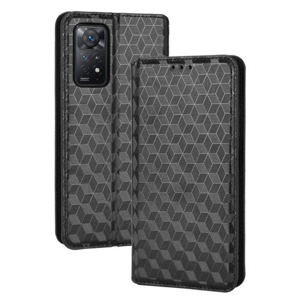 Bescherming Hoesje voor Xiaomi Redmi Note 11 Pro / 11 Pro 5G Folio-hoesje 3d Diamant Leereffect