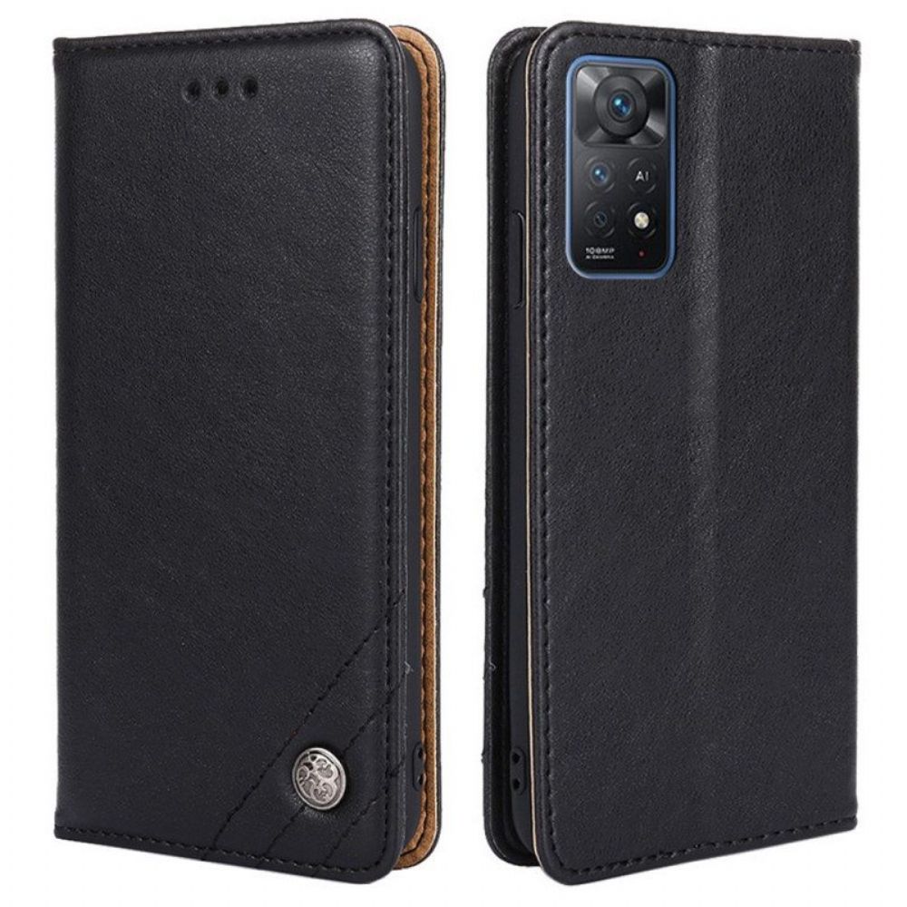 Bescherming Hoesje voor Xiaomi Redmi Note 11 Pro / 11 Pro 5G Folio-hoesje Stijl Lederen Klinknagel