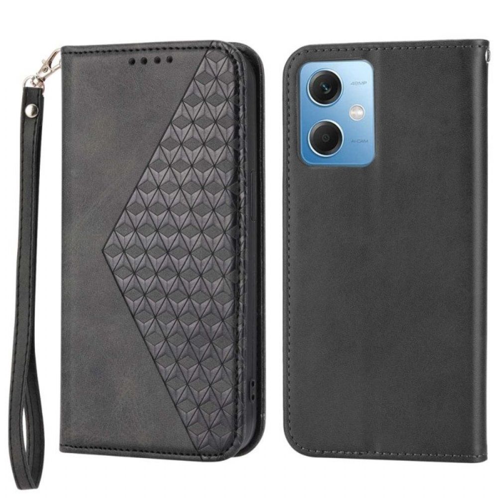 Bescherming Hoesje voor Xiaomi Redmi Note 12 5G Folio-hoesje Stijl Leer 3d-patroon