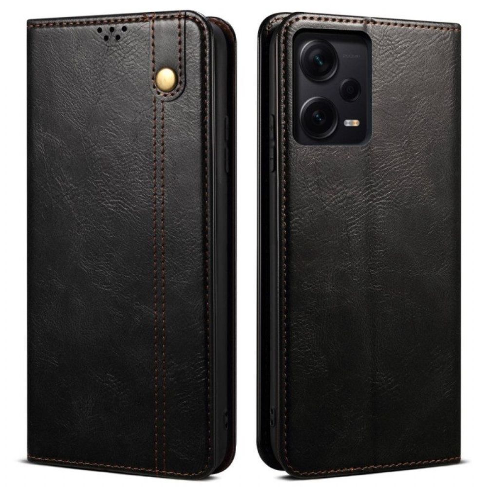 Bescherming Hoesje voor Xiaomi Redmi Note 12 Pro Plus Folio-hoesje Gewaxt Kunstleer