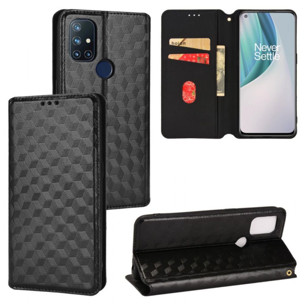 Bescherming Hoesje voor OnePlus Nord N10 Folio-hoesje Diamant Leder Effect