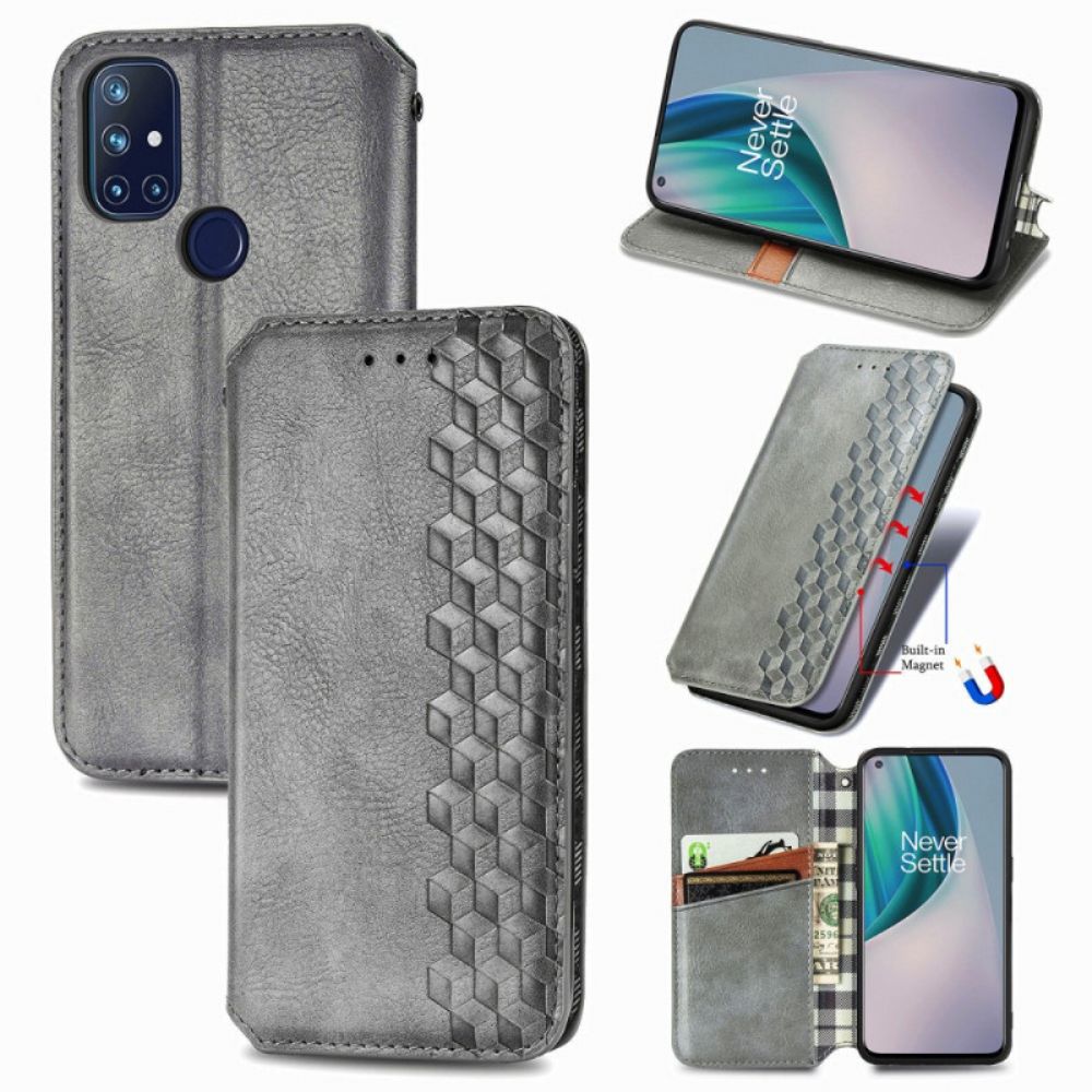 Bescherming Hoesje voor OnePlus Nord N10 Folio-hoesje Diamant Textuur Leereffect