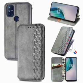 Bescherming Hoesje voor OnePlus Nord N10 Folio-hoesje Diamant Textuur Leereffect