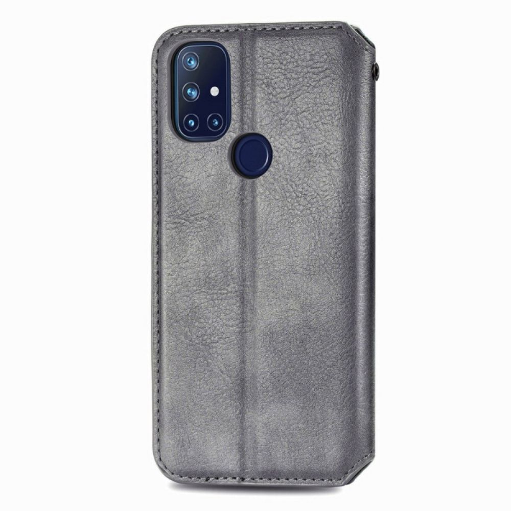 Bescherming Hoesje voor OnePlus Nord N10 Folio-hoesje Diamant Textuur Leereffect