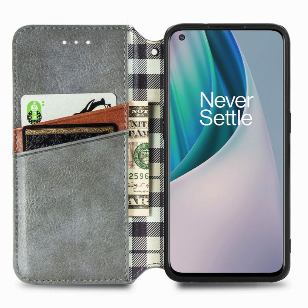 Bescherming Hoesje voor OnePlus Nord N10 Folio-hoesje Diamant Textuur Leereffect