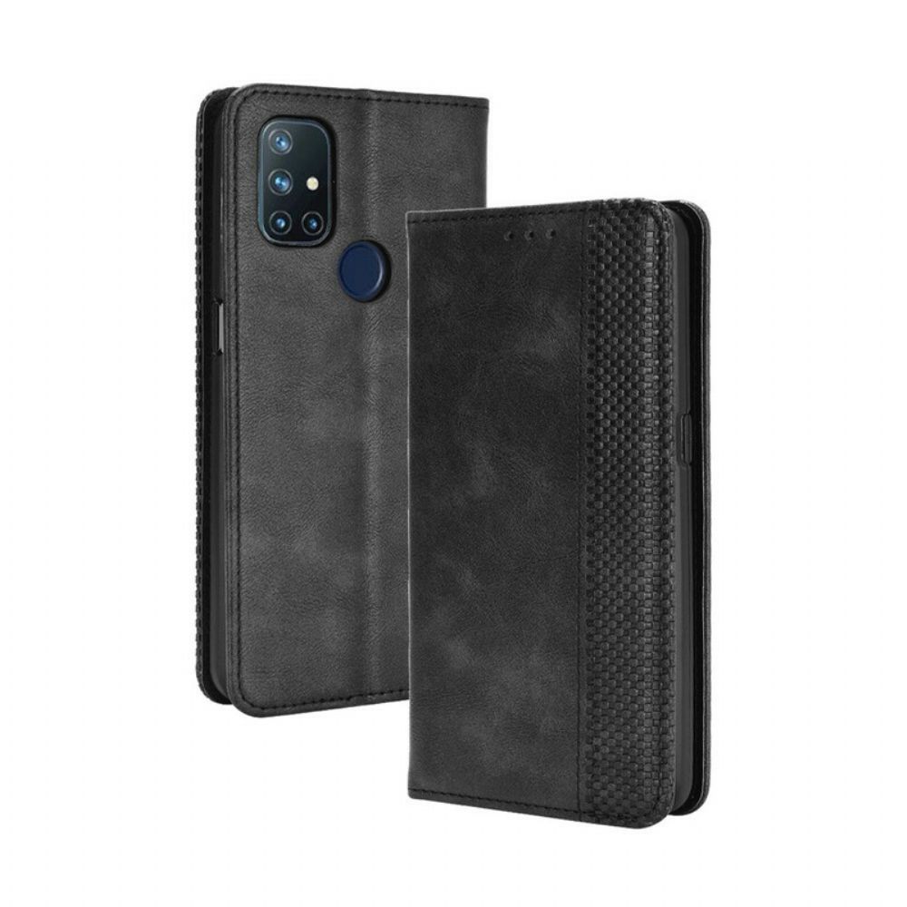 Bescherming Hoesje voor OnePlus Nord N10 Folio-hoesje Gestyled Vintage Leereffect