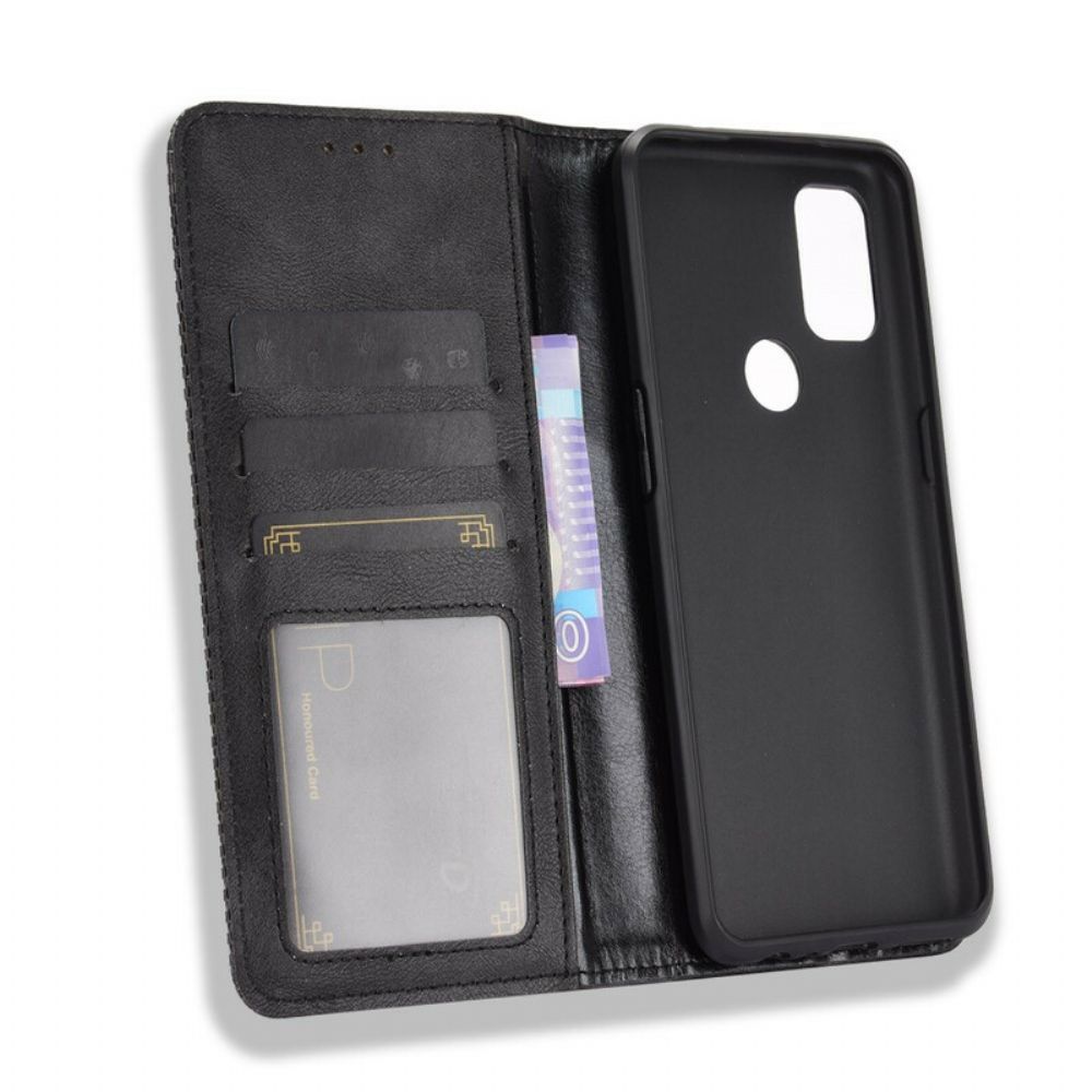 Bescherming Hoesje voor OnePlus Nord N10 Folio-hoesje Gestyled Vintage Leereffect