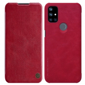 Bescherming Hoesje voor OnePlus Nord N10 Folio-hoesje Nillkin Qin-serie