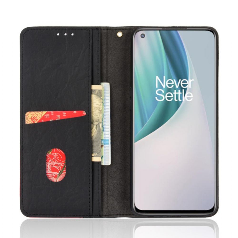 Bescherming Hoesje voor OnePlus Nord N10 Folio-hoesje Schuin Tweekleurig Kunstleer