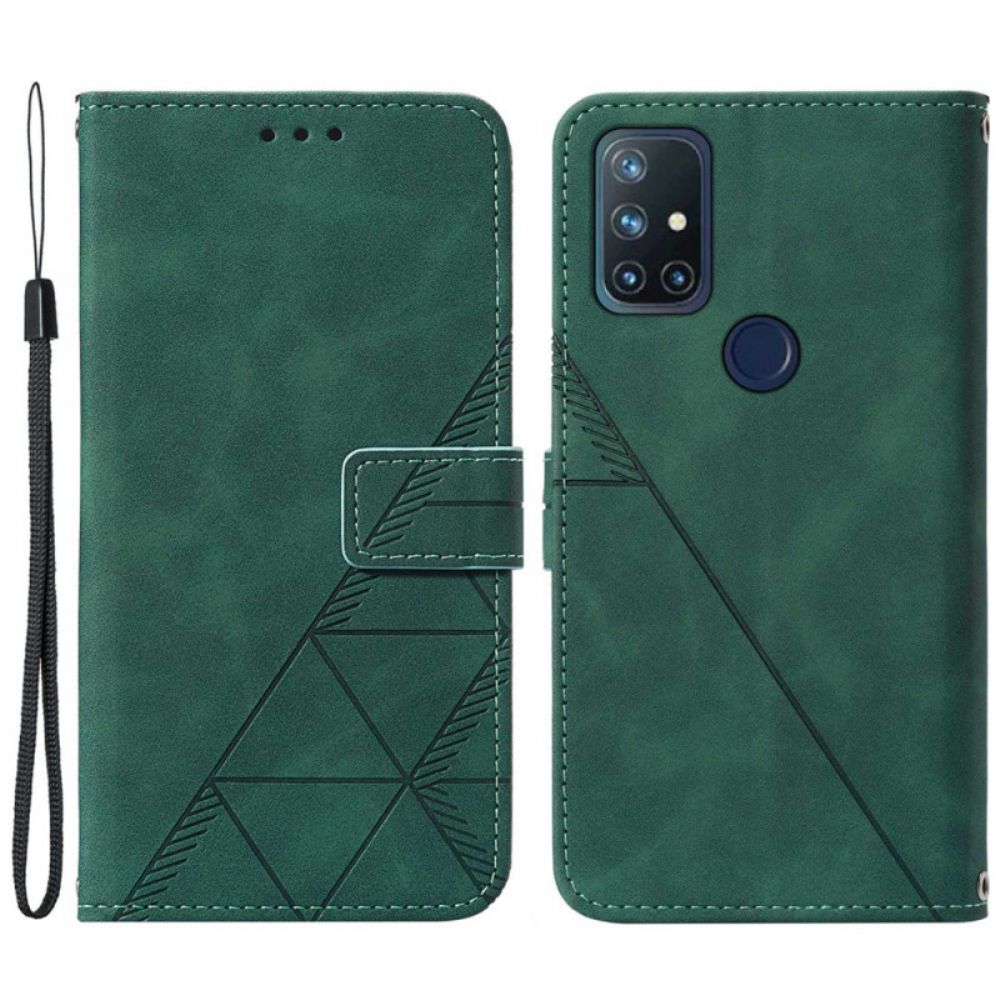 Flip Case voor OnePlus Nord N10 Piramide Leereffect