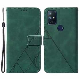 Flip Case voor OnePlus Nord N10 Piramide Leereffect