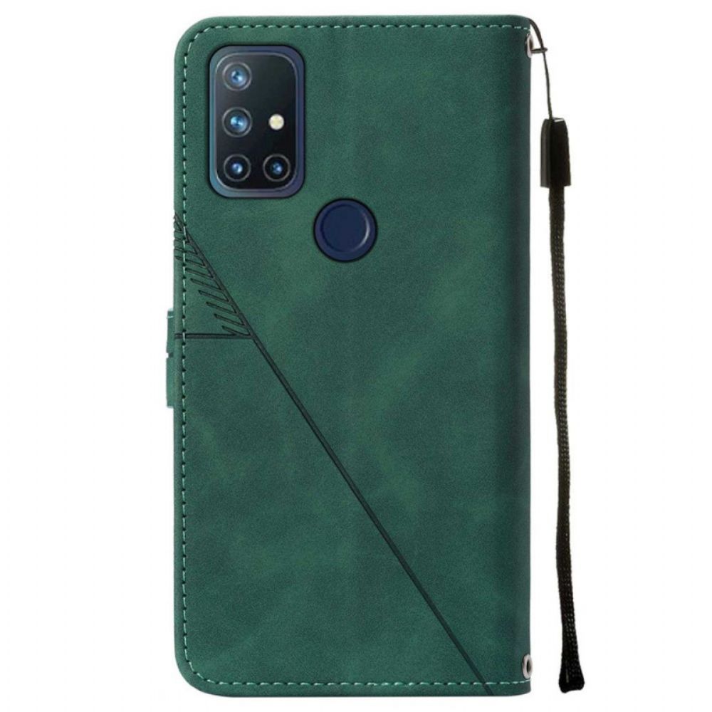 Flip Case voor OnePlus Nord N10 Piramide Leereffect