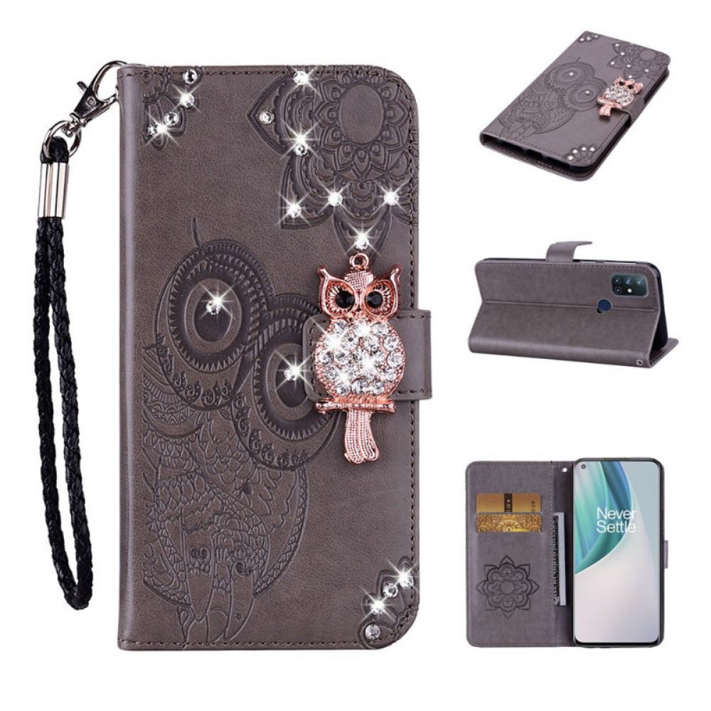 Flip Case voor OnePlus Nord N10 Uil Mandala En Charm