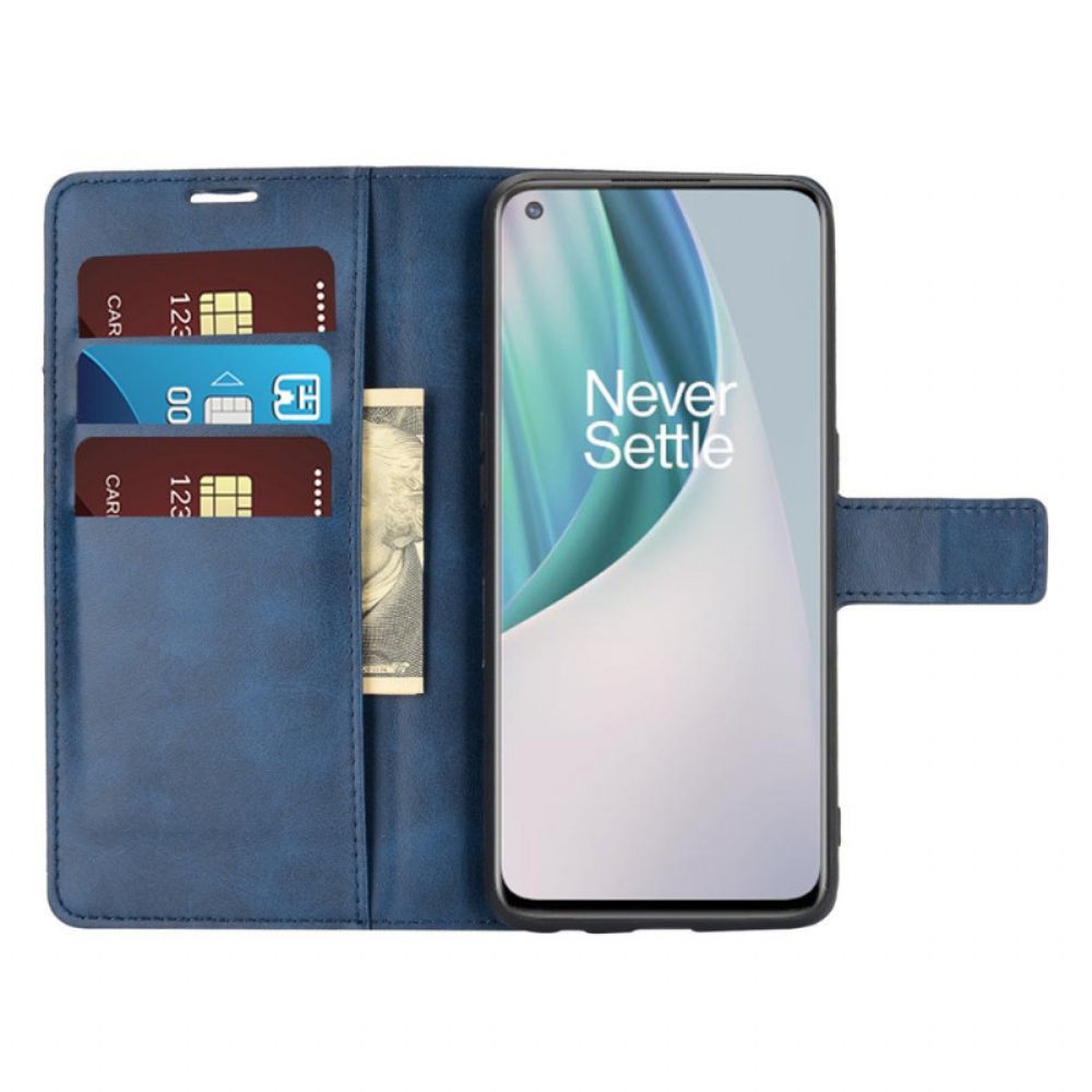 Folio-hoesje voor OnePlus Nord N10 Extreem Slank Leereffect