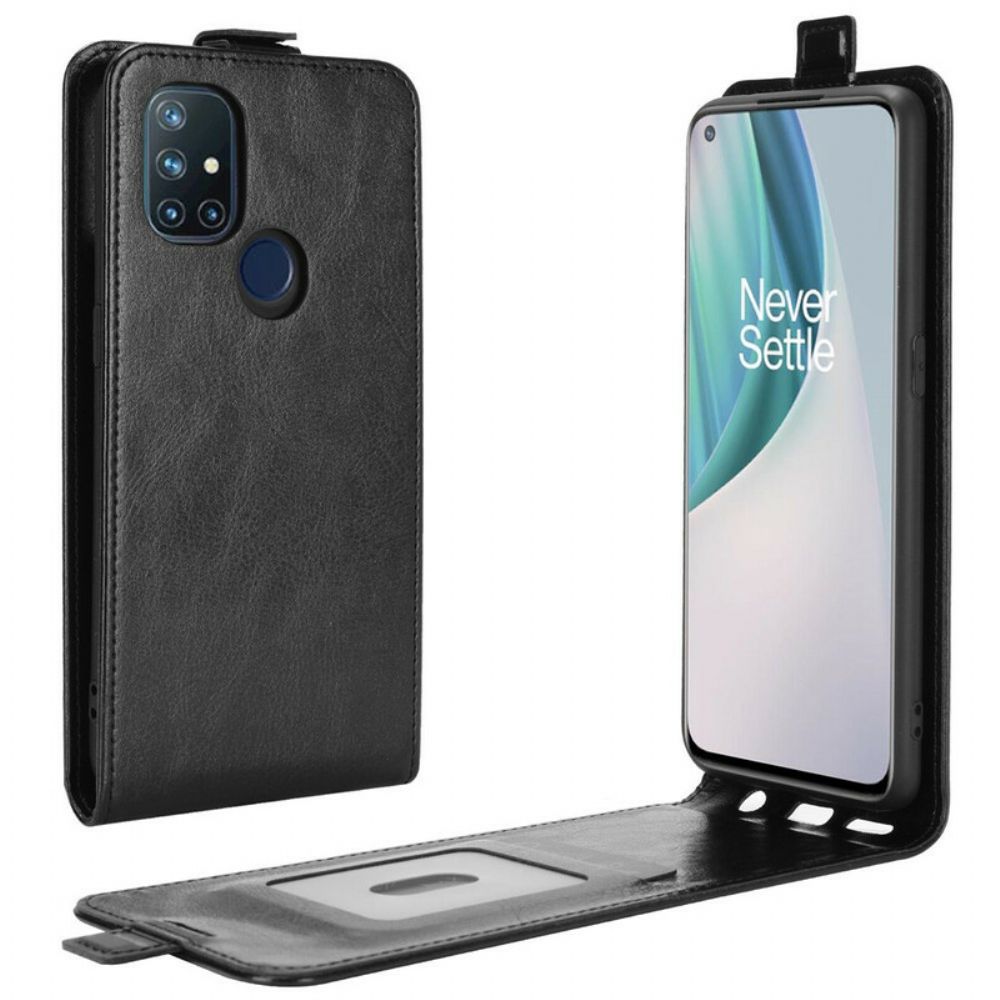 Folio-hoesje voor OnePlus Nord N10 Flip Case Verticaal Leereffect Met Flap