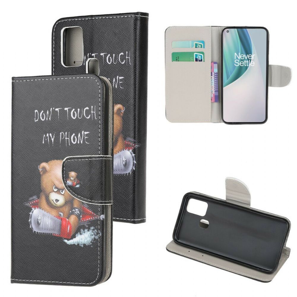 Folio-hoesje voor OnePlus Nord N10 Gevaarlijke Beer