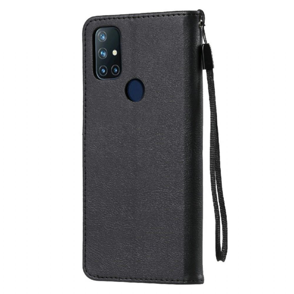 Folio-hoesje voor OnePlus Nord N10 Met Ketting Leren Bandeffect