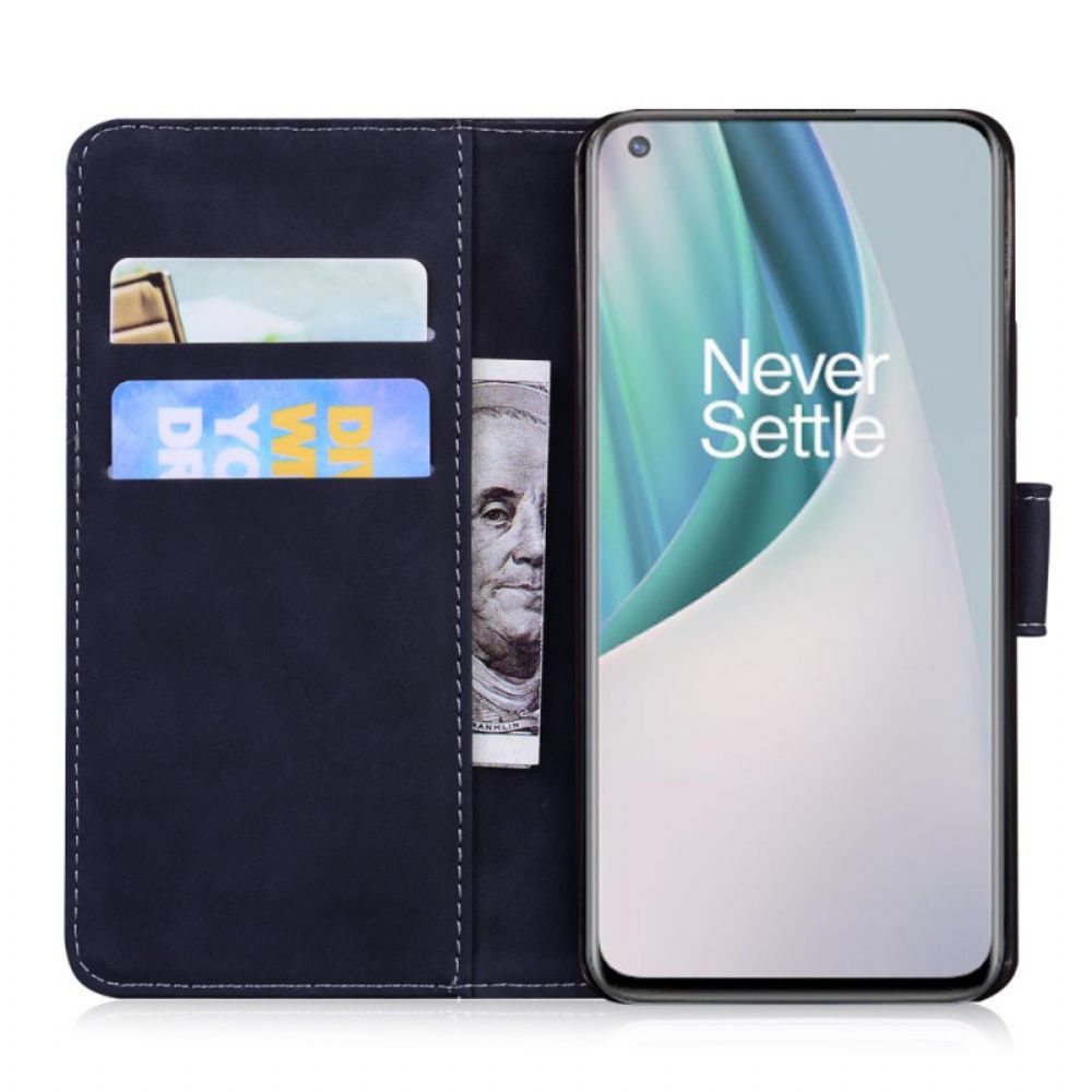 Folio-hoesje voor OnePlus Nord N10 Zwart Leereffect