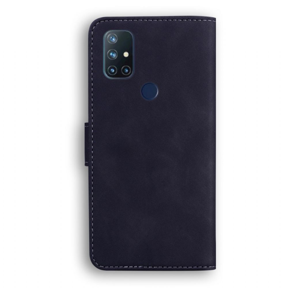 Folio-hoesje voor OnePlus Nord N10 Zwart Leereffect