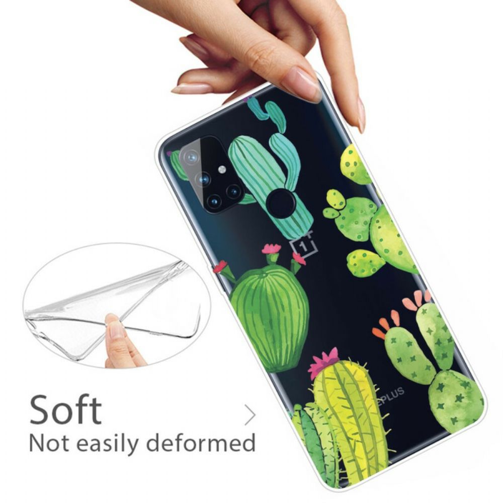 Hoesje voor OnePlus Nord N10 Cactus Aquarel