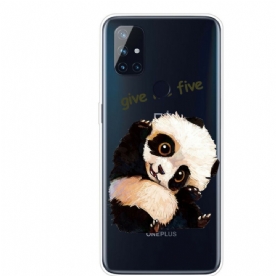 Hoesje voor OnePlus Nord N10 Transparante Panda Geef Me Vijf