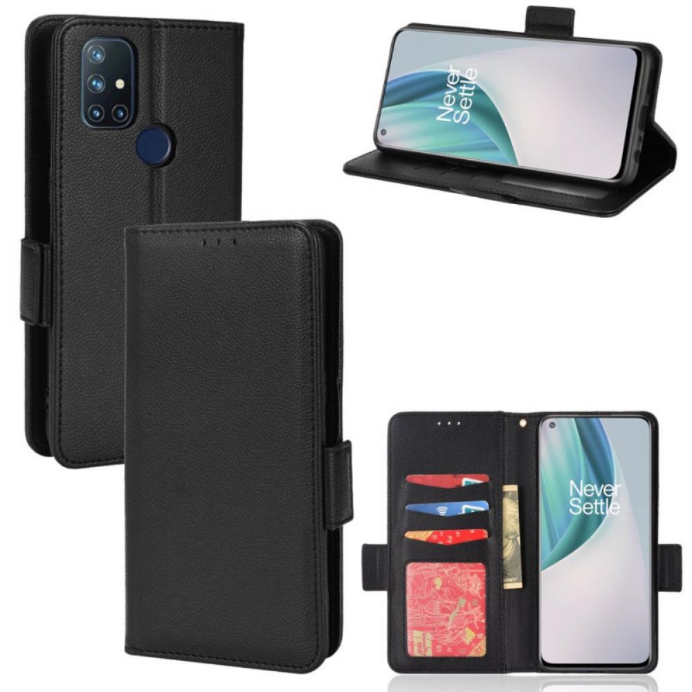 Leren Hoesje voor OnePlus Nord N10 Folio-hoesje Dubbele Nieuwe Kleuren Flap