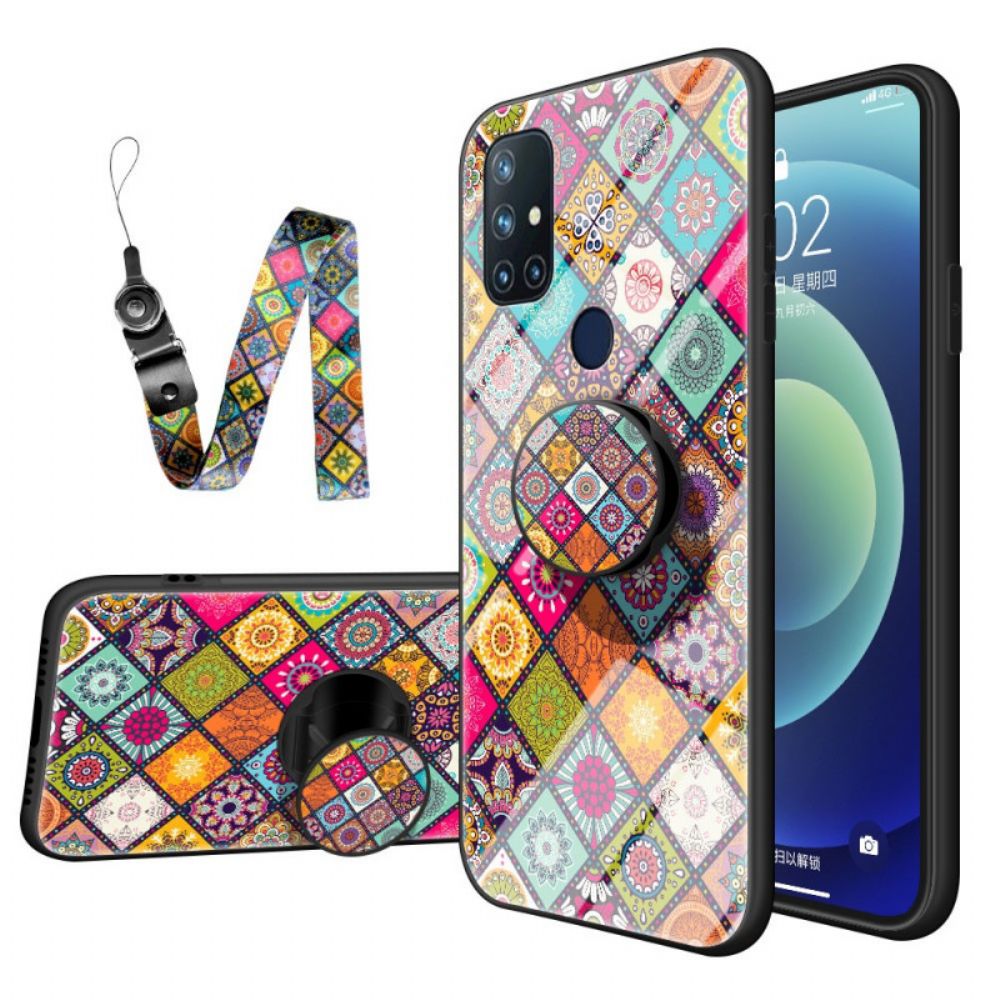 Telefoonhoesje voor OnePlus Nord N10 Magnetische Patchwork Houder