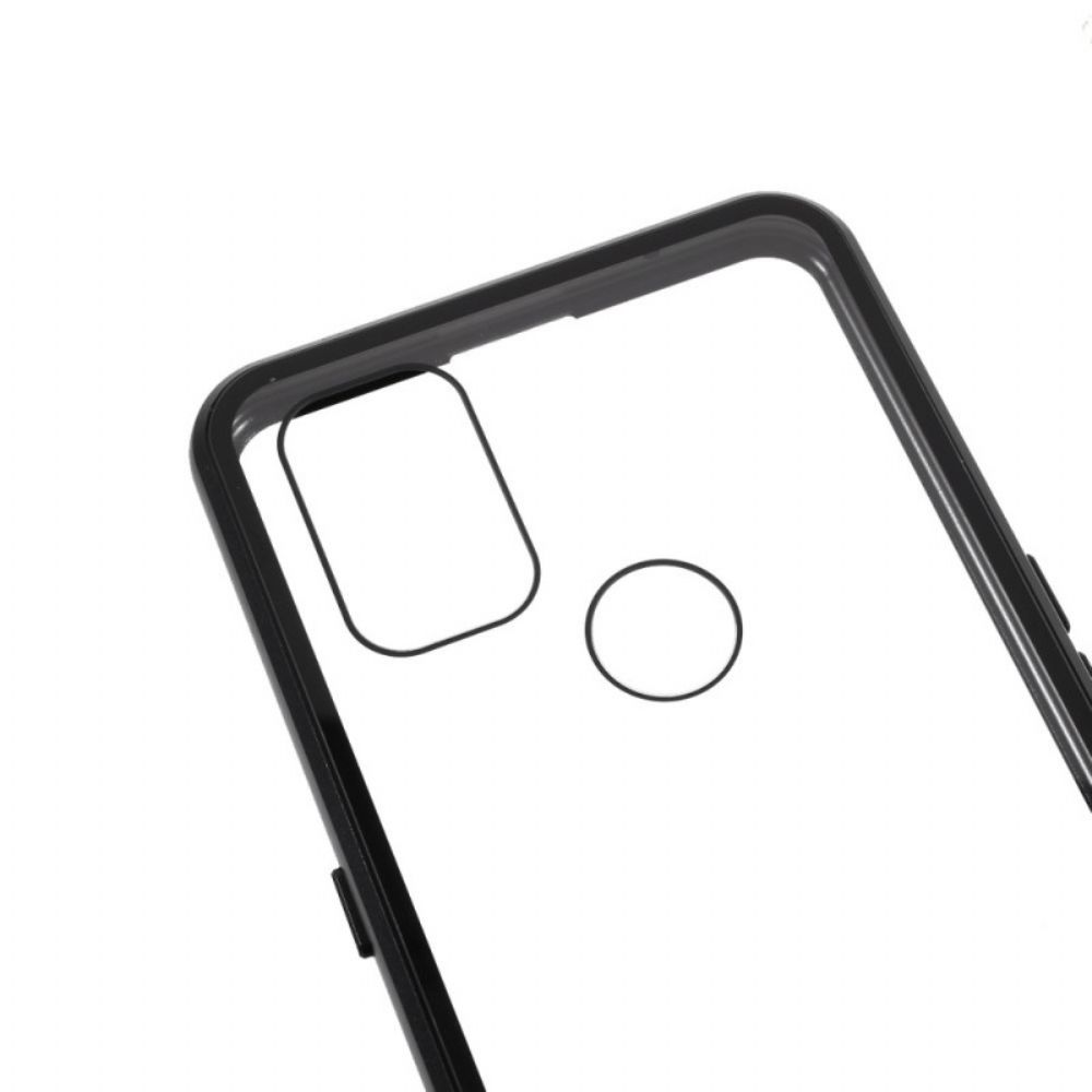 Telefoonhoesje voor OnePlus Nord N10 Tweezijdig Magnetisch Gehard Glas En Metaal