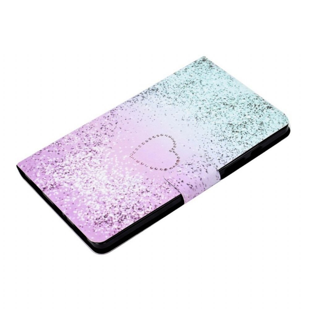 Folio-hoesje voor Samsung Galaxy Tab A 8" (2019) Hart Pailletten