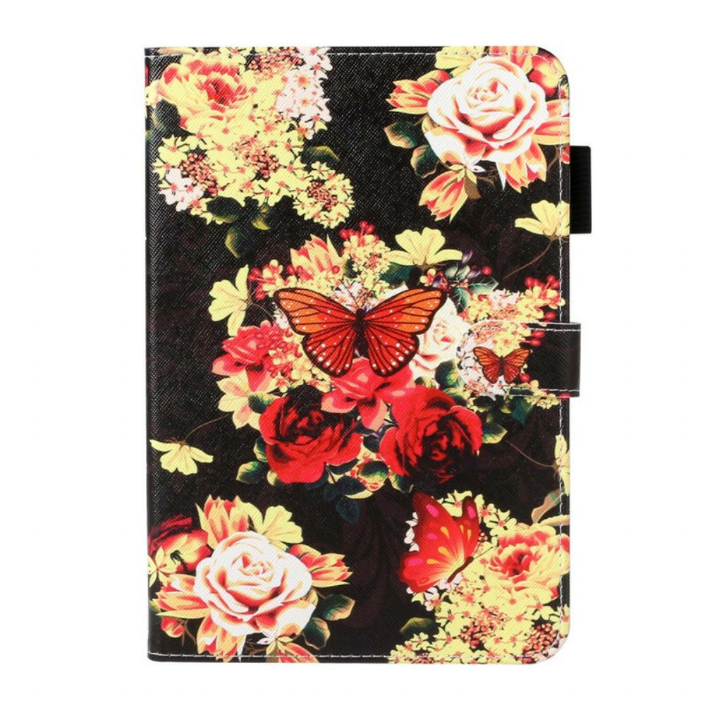 Folio-hoesje voor Samsung Galaxy Tab A 8" (2019) Vlinders Op Bloemen