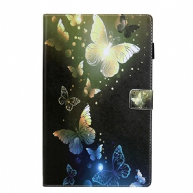 Leren Hoesje voor Samsung Galaxy Tab A 8" (2019) Gouden Vlinders