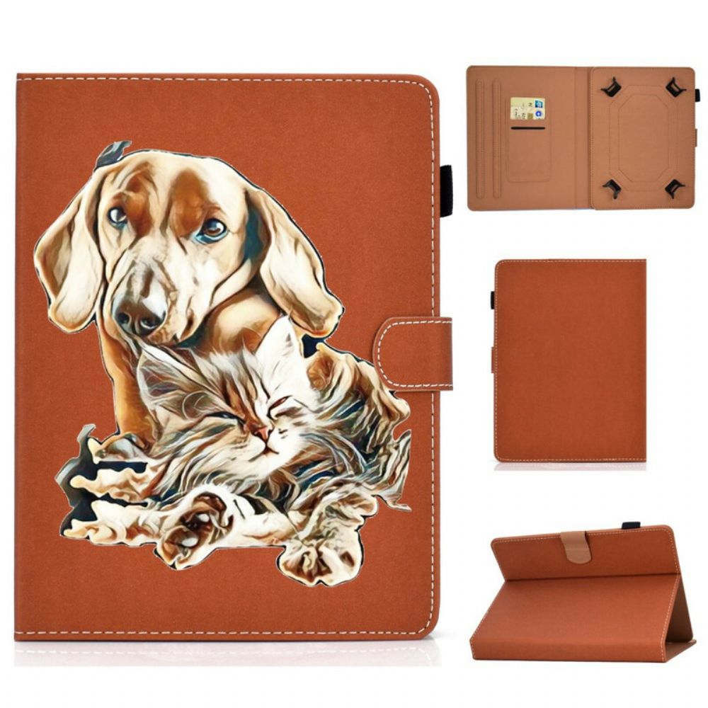 Leren Hoesje voor Samsung Galaxy Tab A 8" (2019) Hond En Kat