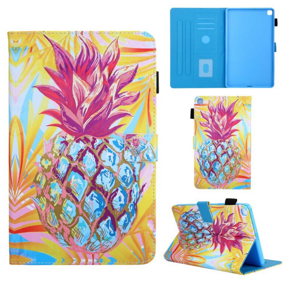 Leren Hoesje voor Samsung Galaxy Tab A 8" (2019) Oranje Ananas