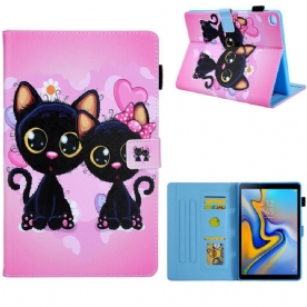 Leren Hoesje voor Samsung Galaxy Tab A 8" (2019) Paar Katten