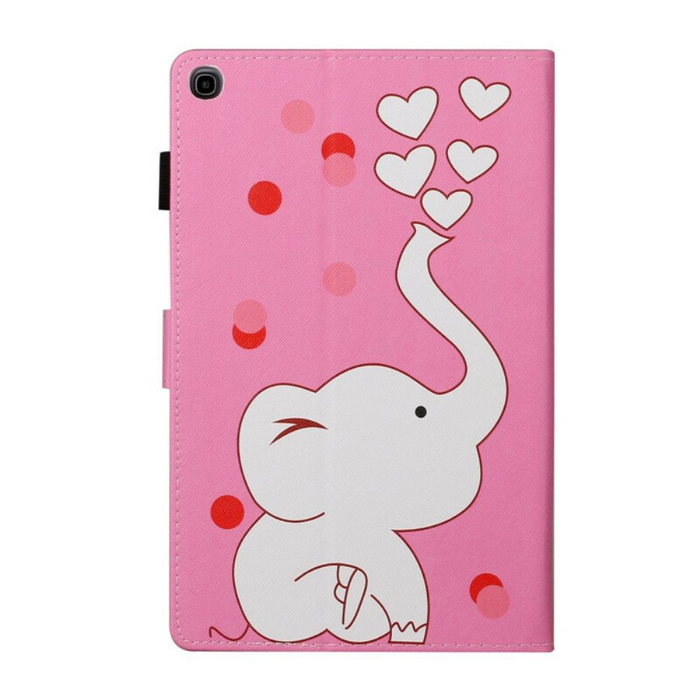 Leren Hoesje voor Samsung Galaxy Tab A 8" (2019) Verliefde Olifant