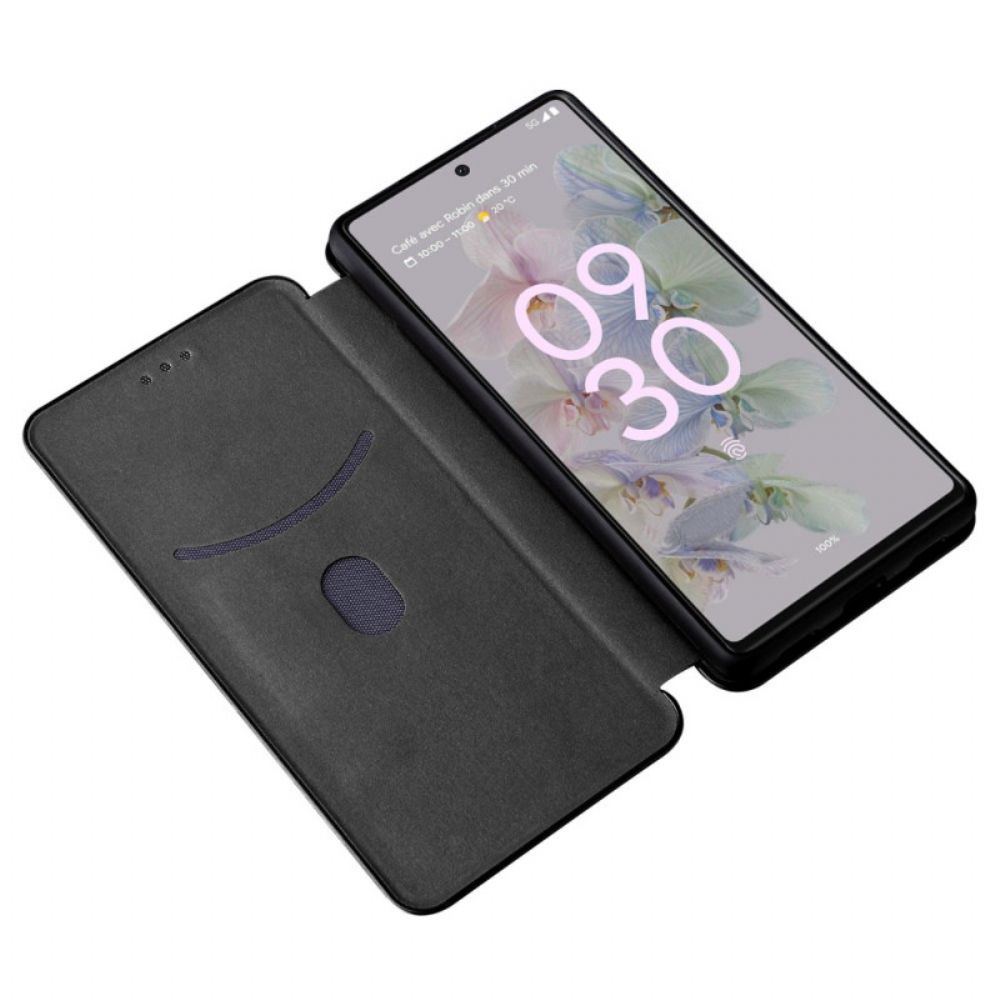 Bescherming Hoesje voor Google Pixel 6A Folio-hoesje Gekleurde Carbon Silicone