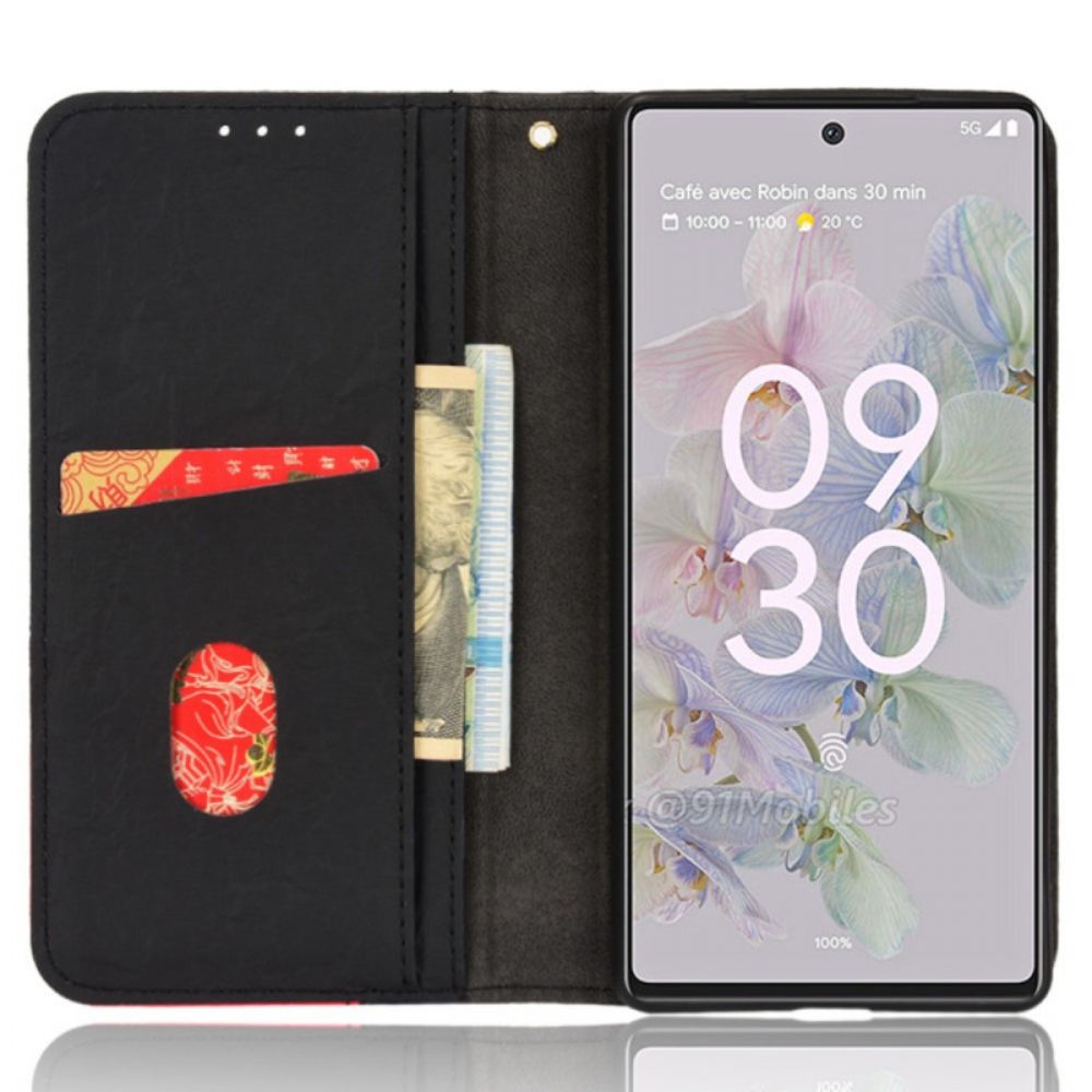 Bescherming Hoesje voor Google Pixel 6A Folio-hoesje Kleur Tweekleurig