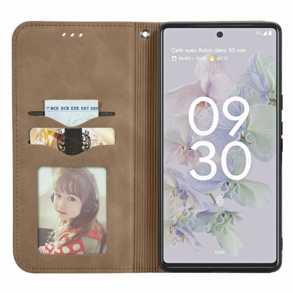 Bescherming Hoesje voor Google Pixel 6A Folio-hoesje Vintage Serie