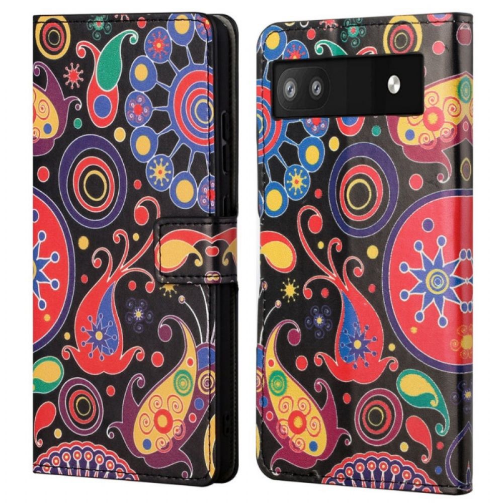 Flip Case voor Google Pixel 6A Galaxypatroon