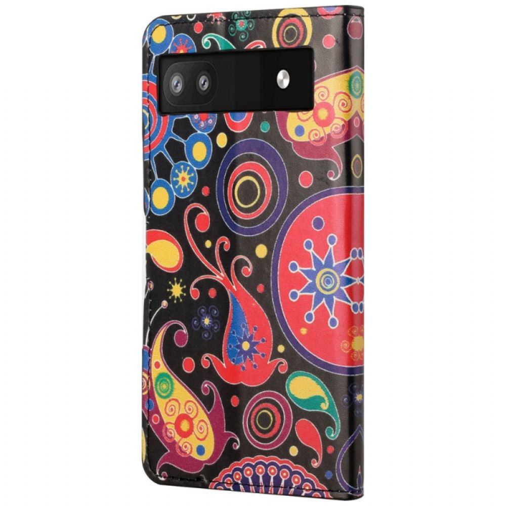 Flip Case voor Google Pixel 6A Galaxypatroon