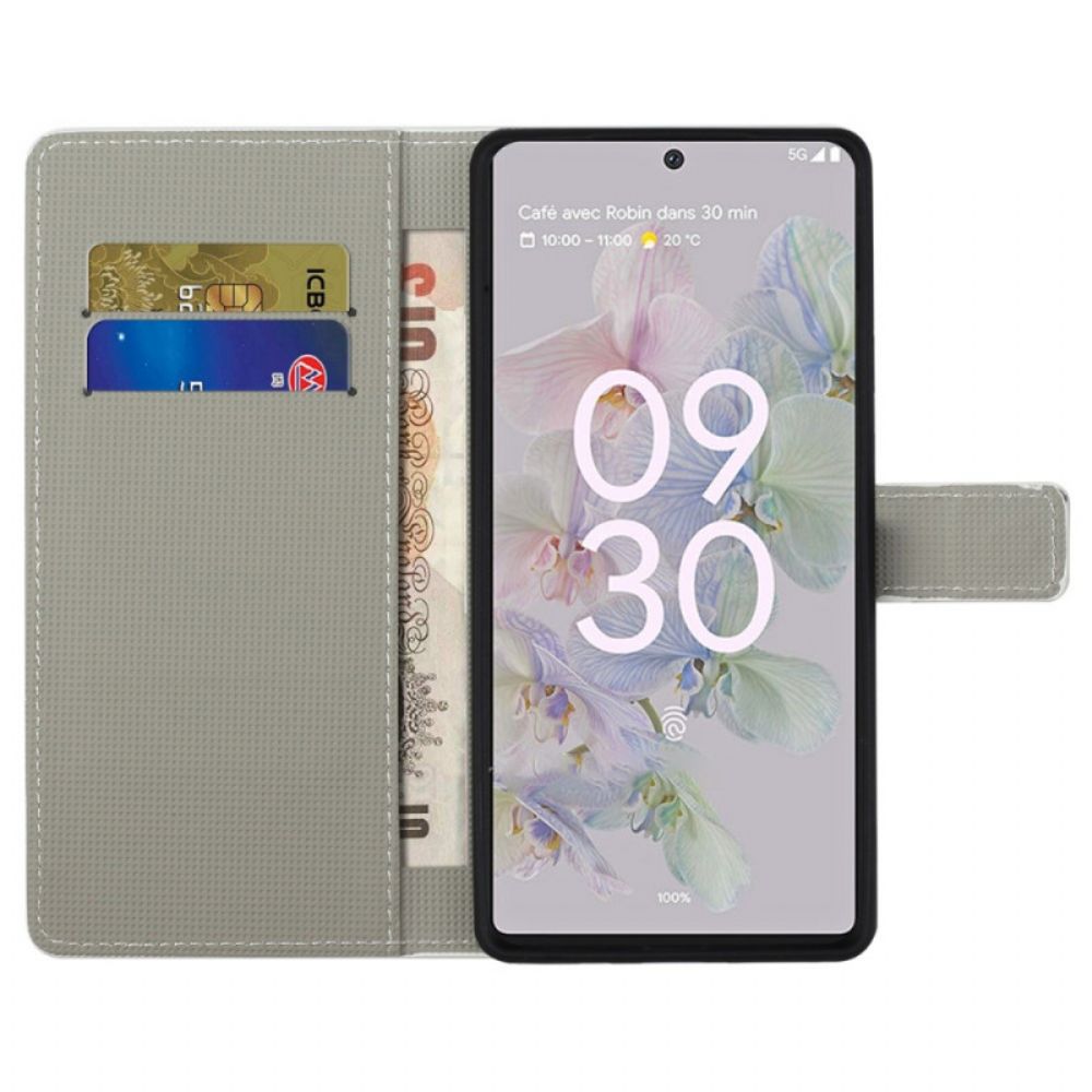 Flip Case voor Google Pixel 6A Galaxypatroon