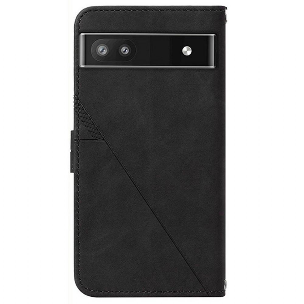 Flip Case voor Google Pixel 6A Patroon Met Schouderband