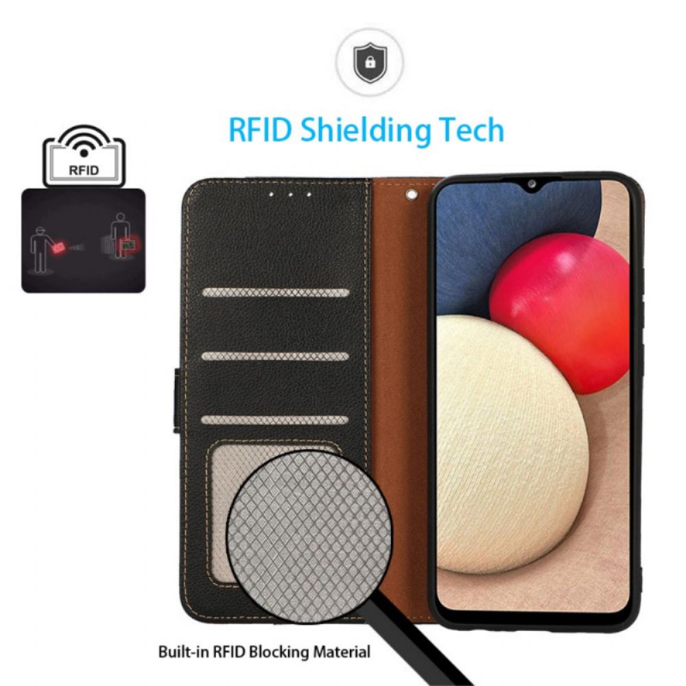 Folio-hoesje voor Google Pixel 6A Liche-stijl Rfid Khazneh