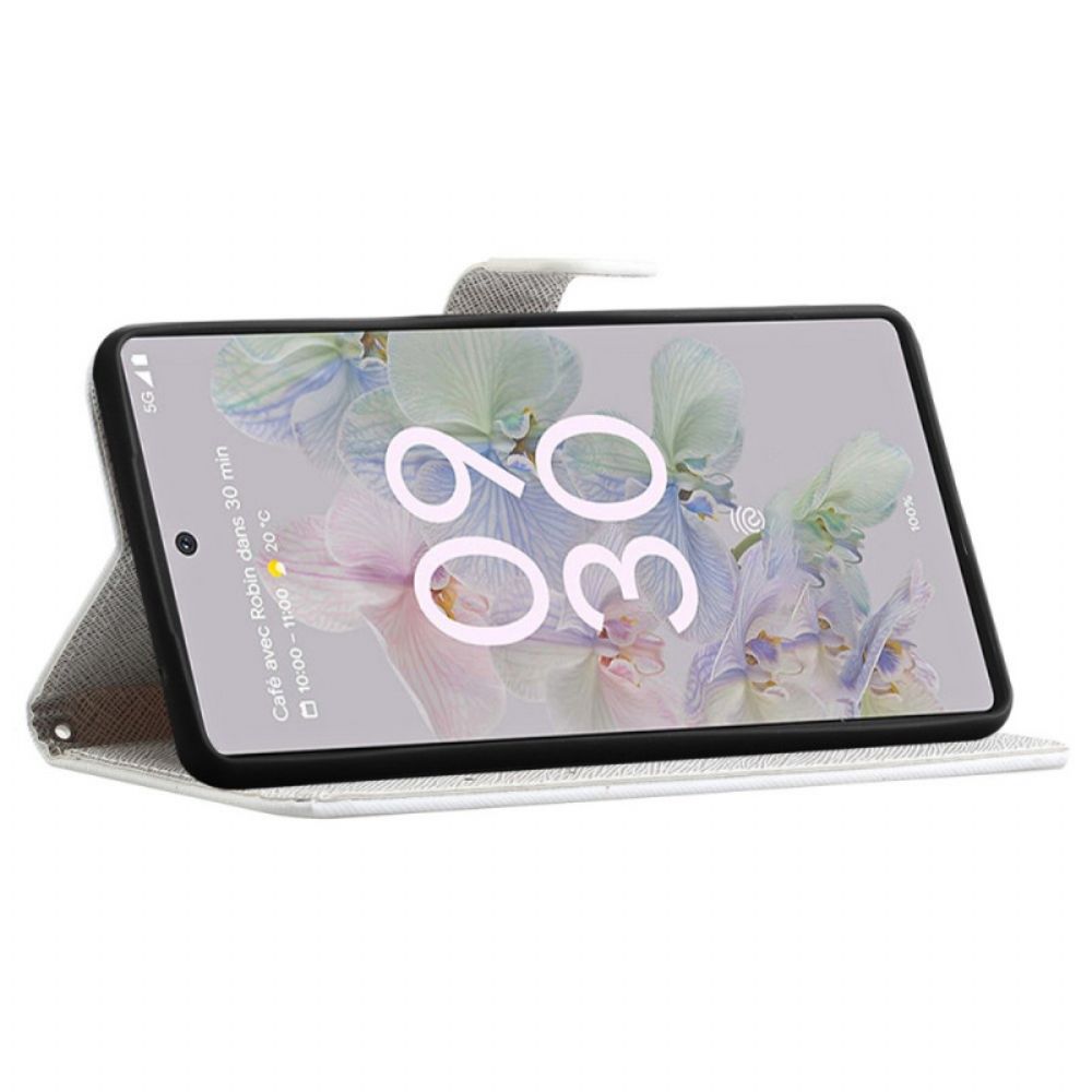 Folio-hoesje voor Google Pixel 6A Met Ketting Thong Libellen