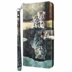 Leren Hoesje voor Google Pixel 6A Met Ketting Thong Kitten Dream