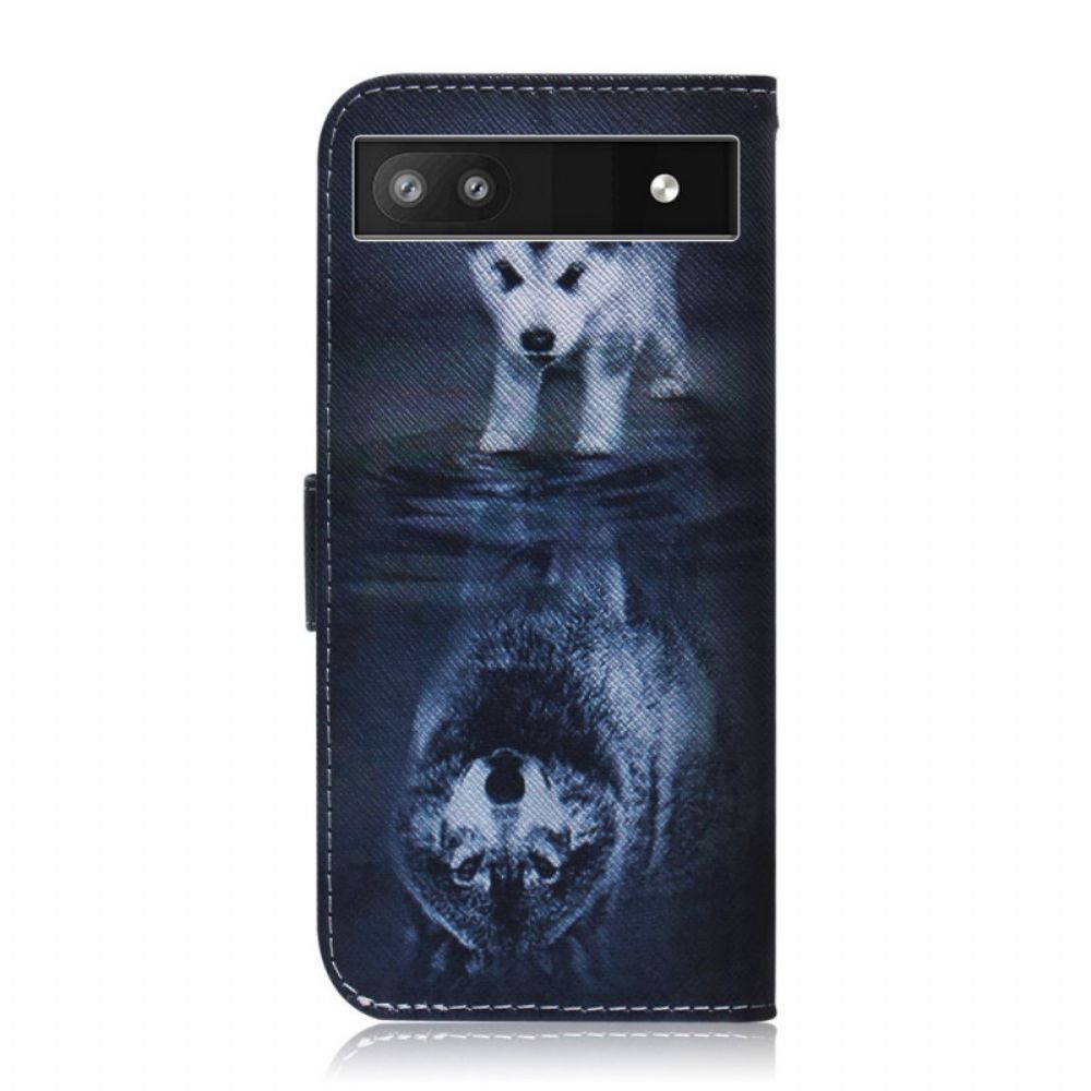 Leren Hoesje voor Google Pixel 6A Puppy Dream