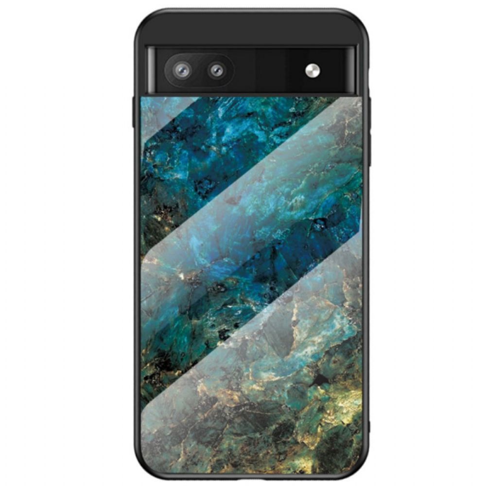 Telefoonhoesje voor Google Pixel 6A Marmer Gehard Glas