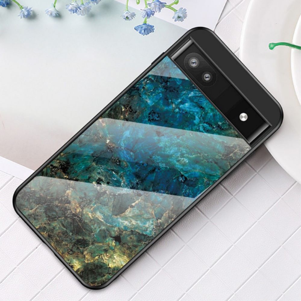 Telefoonhoesje voor Google Pixel 6A Marmer Gehard Glas