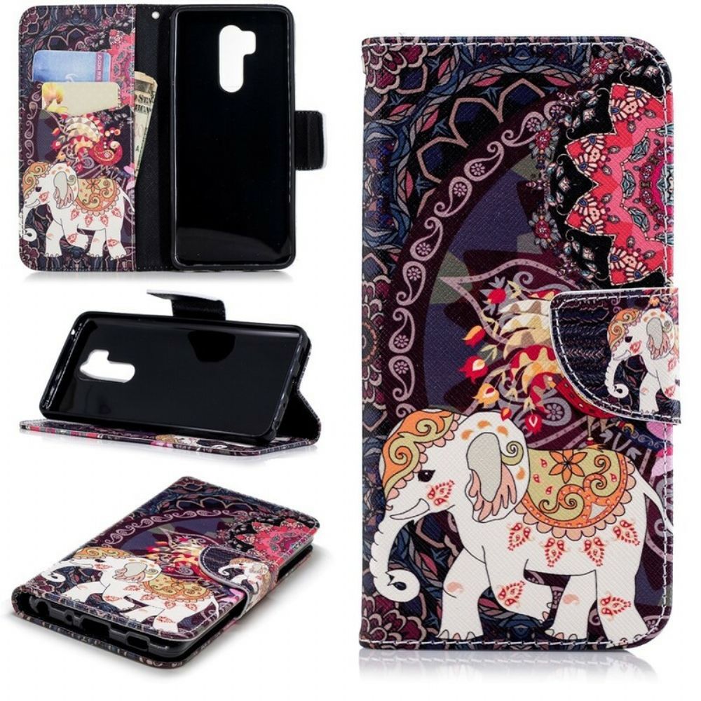 Folio-hoesje voor LG G7 ThinQ Etnische Olifantenmandala