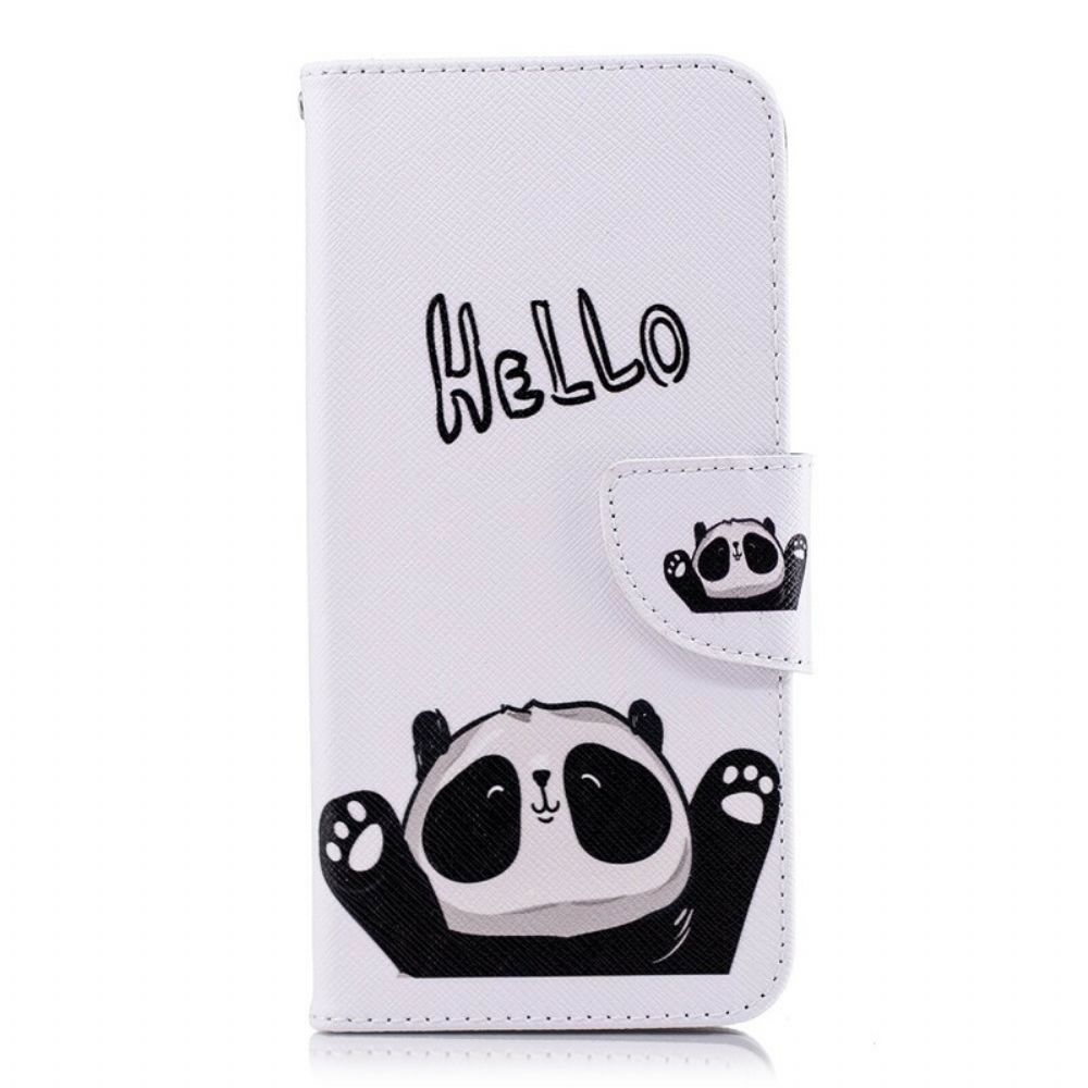 Leren Hoesje voor LG G7 ThinQ Hallo Panda